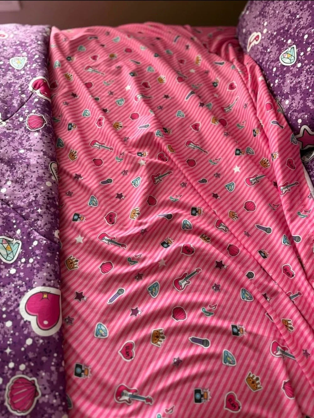 LOL Surprise Pink Kids Bedding Set with Character Throw